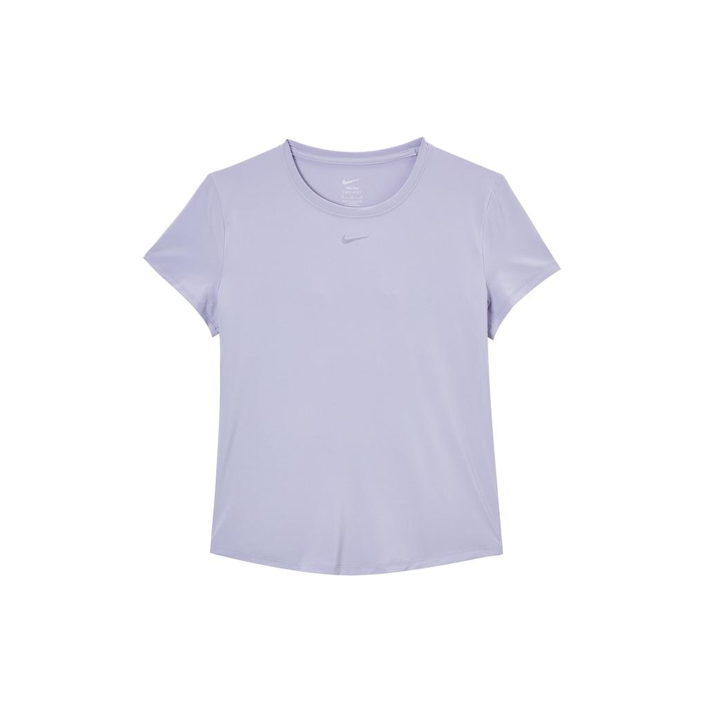 Nike Dri-Fit One Classic Short Sleeve Top Fashion Logo Women Tops Purple FN2799533