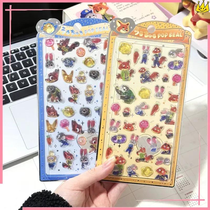 Zootopia 3D Jelly Stickers Cute Animal Characters For Phone Case Decoration Hand Account Scrapbooks Handcraft Journal Macbook