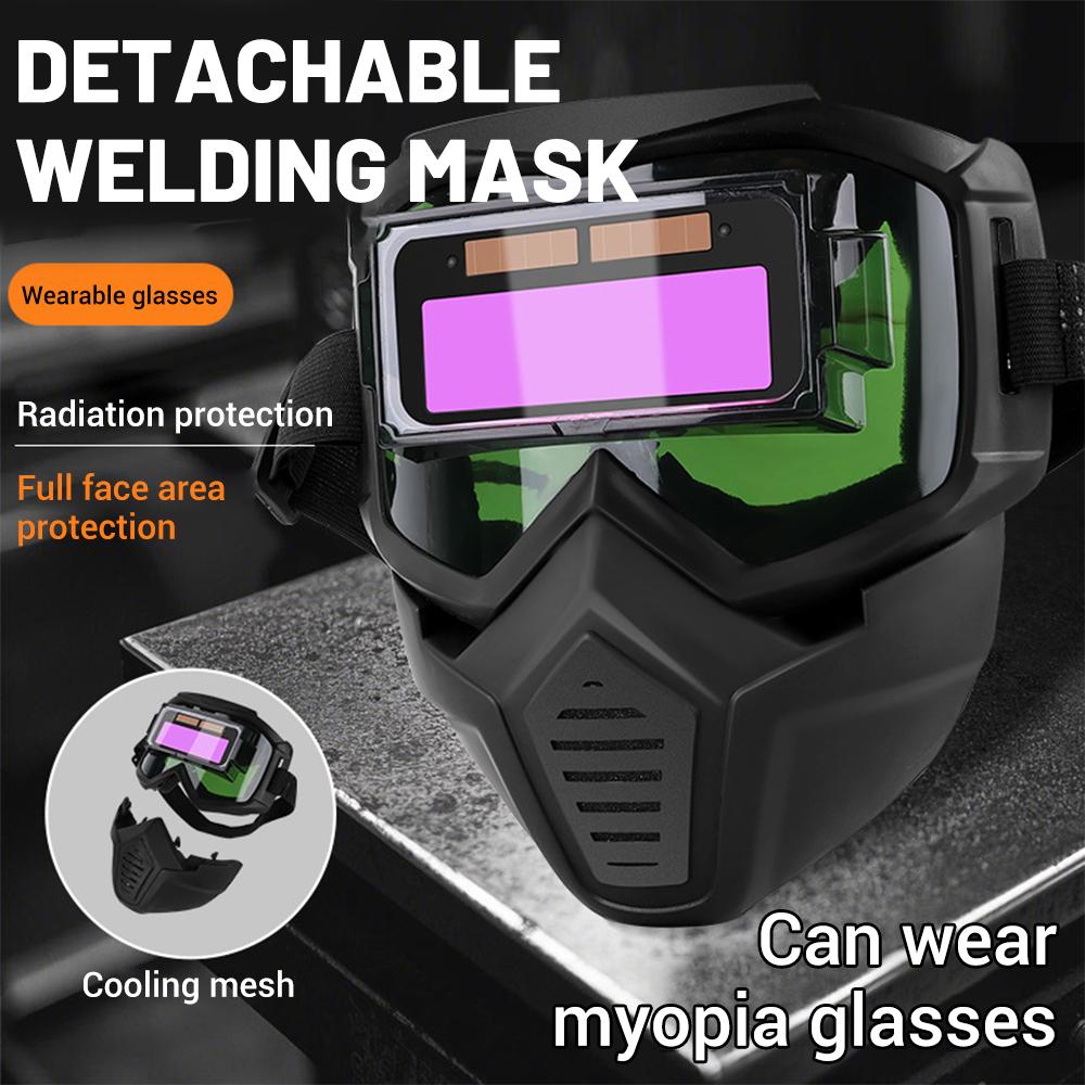 Auto Darkening Welding Glasses,Detachable and Comfortable Welding Mask,Work Equipment Face Protector Welder Mask Face Shield