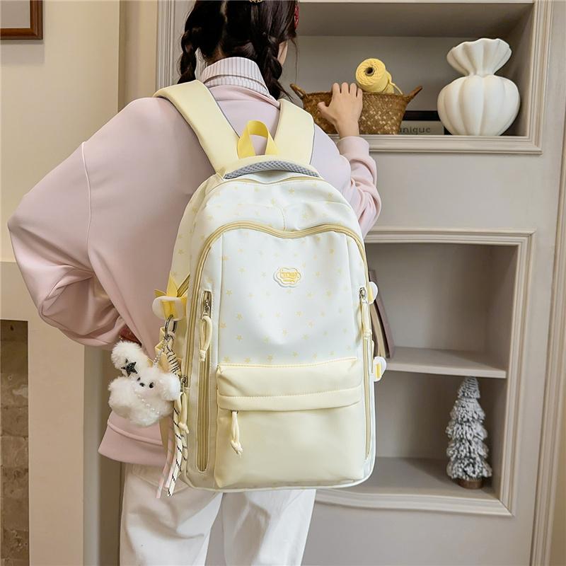 Color Block Women's Backpack Student's Lightweight Commuter Schoolbag