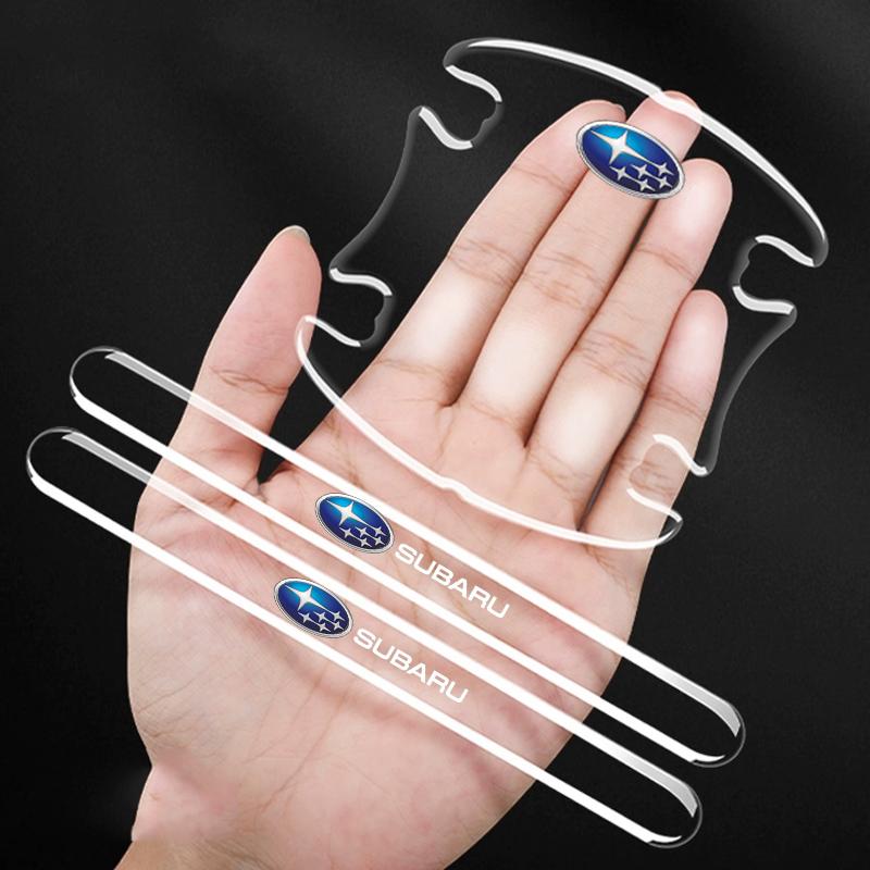 8Pcs Car Door Bowl Stickers Handle Strips Protector Decals for Subaru STI XV WRC WRX BRZ FORESTER IMPREZA LEGACY OUTBACK TRIBECA Y15