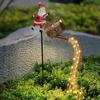 Solar Santa Watering Can Light Kettle for Park Porch Patio Warm