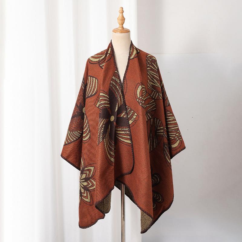 Knitted Shawl Wrap for Women Soft Warm Vintage Open Front Poncho Cape Casual Oversized Shawls Cardigan Poncho Blanket Women's Lightweight Shawl Scarf
