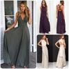 Elegant Cross-back Milk Silk Maxi Dress With Flattering High Waist And Flowing Skirt