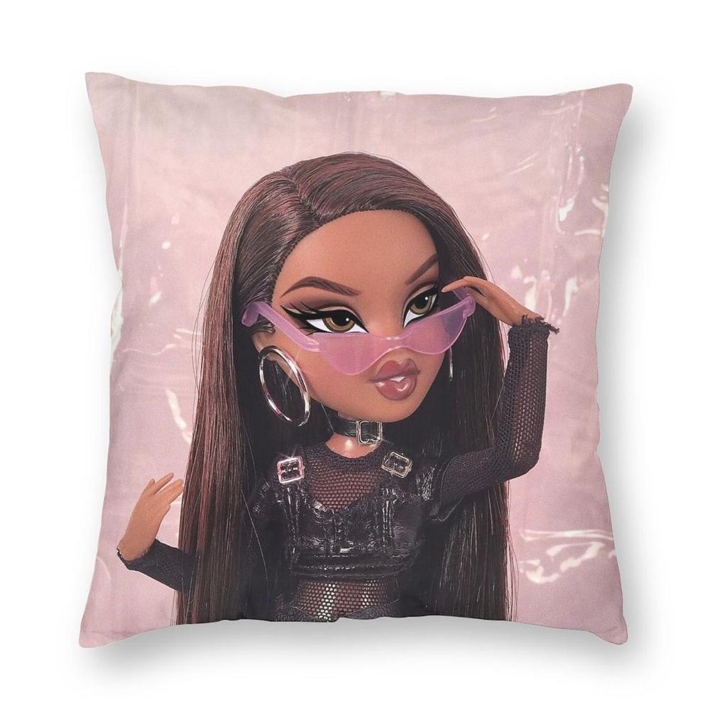Bratz Bratzdoll Bratzsasha Pillowcase Polyester Linen Velvet Printed Zip Decor Home Cushion Case