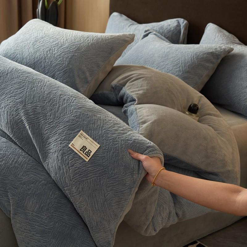 Baby Mom Grade A High Weight Milk Velvet Bedding Set Winter Warm Coral Fleece Sheet Duvet Cover