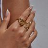 Yori Distinctive Heart-Shaped Lye Knot Geometric Hollow Ring 18K Gold Color PVD Plated Metal Texture Arrivals Jewelry Accessorie