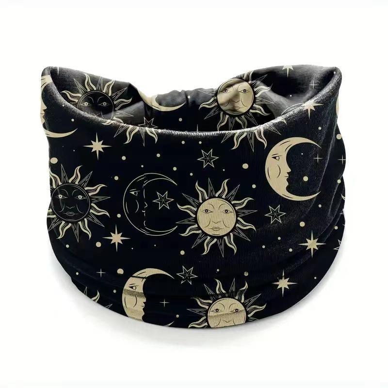 Star Moon Print Personality Pattern Wide Edge Headband Yoga Sports Fitness Headband Headband