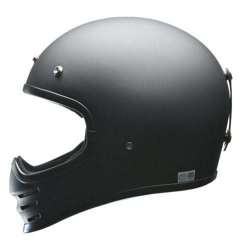 LEAD Motorcycle Full Face Scrambler Helmet RUDE Matte Black Free Size (Less than 57-60cm)