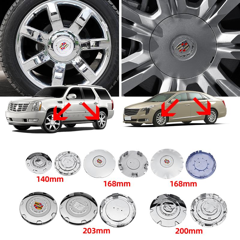 AABHR1 4 pieces 140mm 168mm 200mm 203mm Auto Wheel Center Cover Caps for Cadillac Escalade SRX Car Tire Logo Emblem Accessories