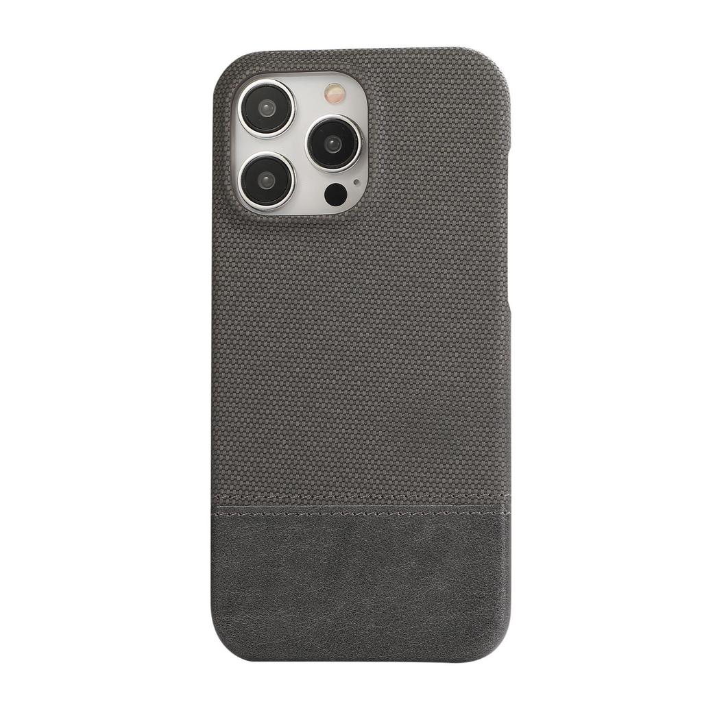 Patchwork Faux Leather Anti-Slip Phone Case for Apple 17 Pro Max/16/15/14 Pro/13/12, Trendy Half-Covered Hard Design