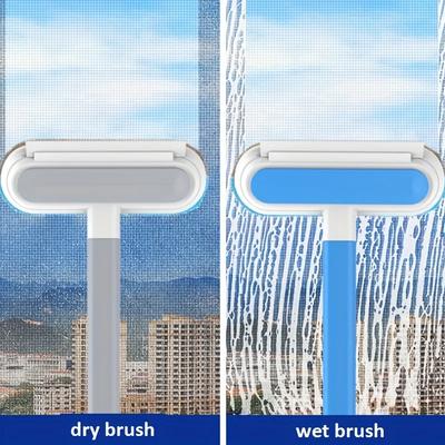 1pc Multifunctional Window Cleaning Brush Four-in-one Brush Is Suitable for Window Carpet Sofa Pets Cleaning Scraping Brush