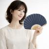 Shoroku Fluffy in a paulownia wood with fan Day [Nishikawa Shoten] veil-material fan, box, case, lace, navy, Mother's gift, women's, ladies', navy.