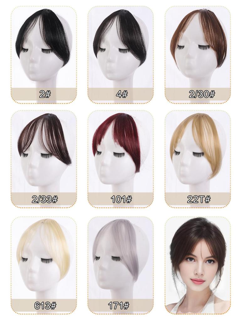 Black Blonde Red Grey Women's Synthetic Middle-Part Bangs Wig Natural Eight Side Bangs 5 Inch Black Brown Daily Wear Natural Fluffy