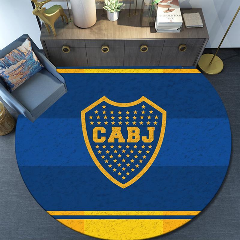 Club Atletico Boca Juniors Round Area Rug,Carpet Rug for Living Room Bedroom Sofa Playroom Decor,Non-slip Floor Mat