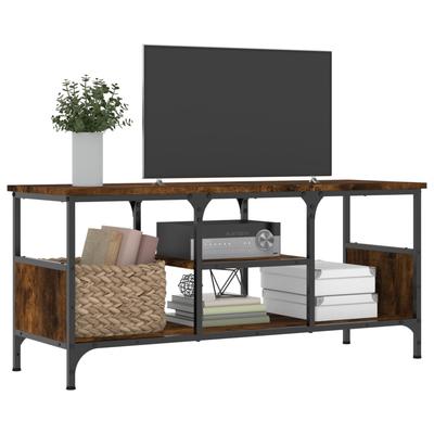 TV Cabinet Smoked Oak 100 X 35 X 45 Cm Wood Based Material & Iron