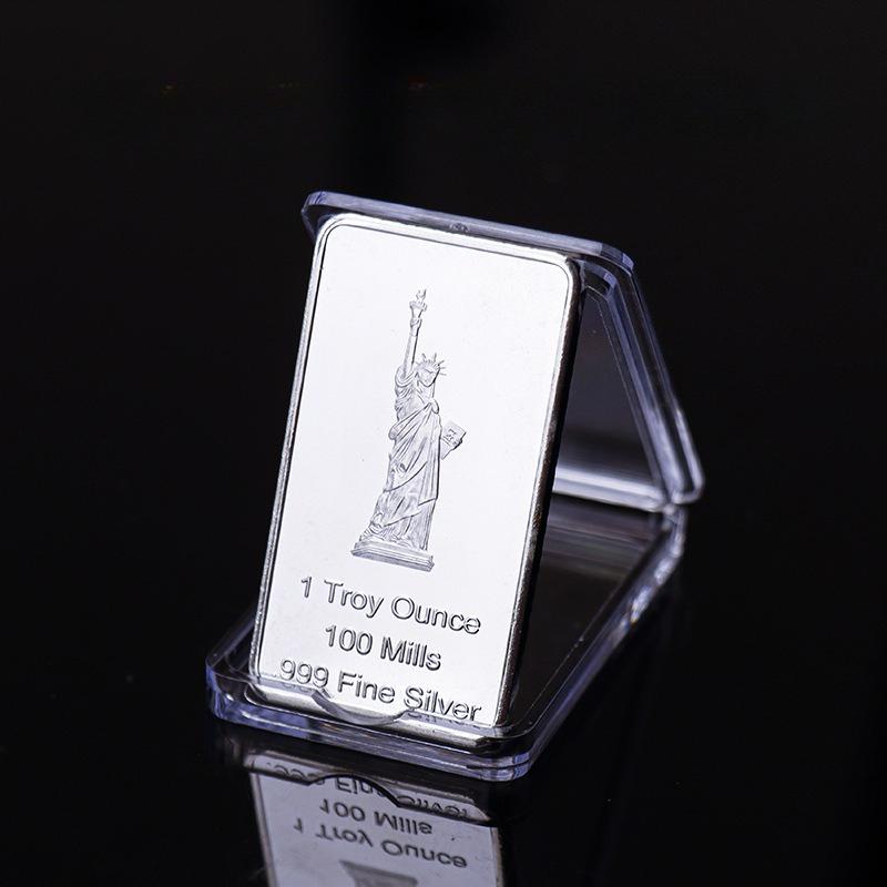 Square Block, Gold Silver, Eagle Ocean Commemorative Coin, Coin, Statue of Liberty Medal In the United States, Christmas Gift, Stocking Stuffers