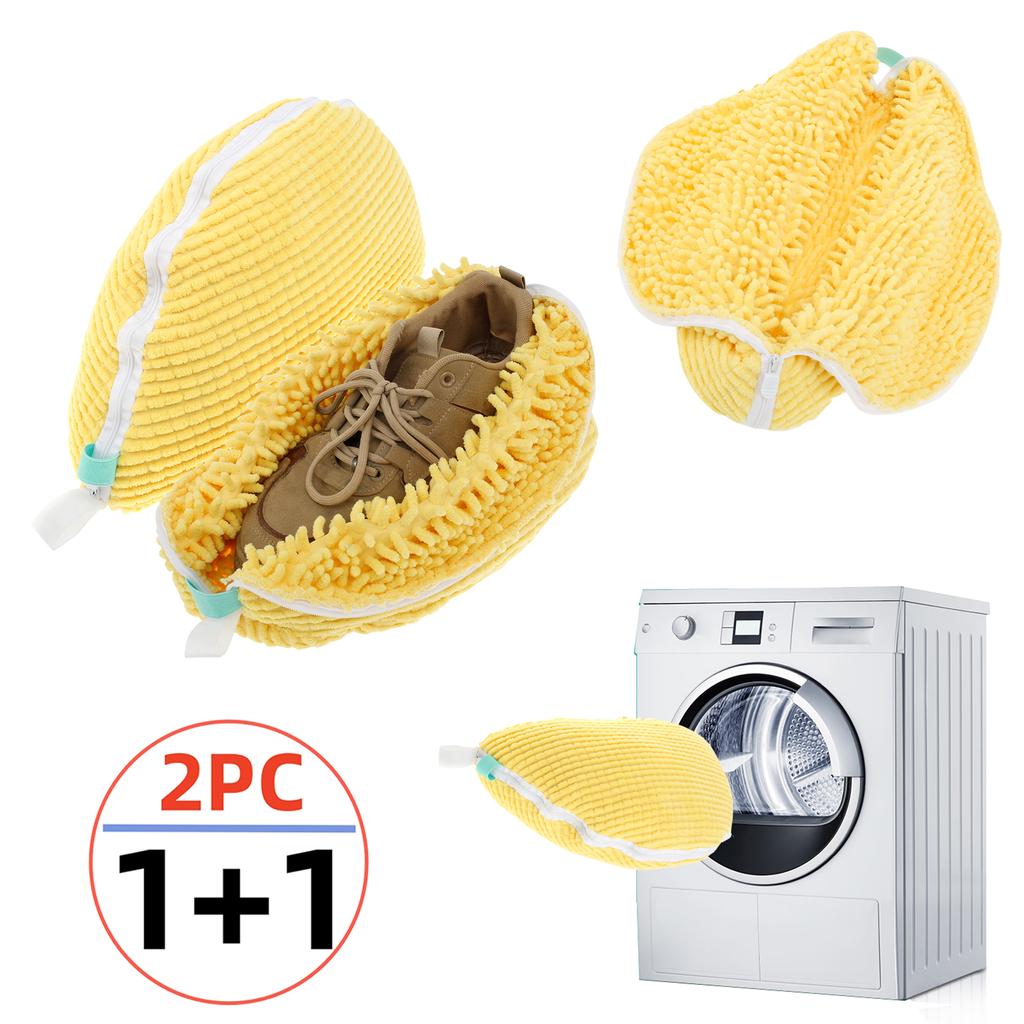 2Pcs Shoe Washing Bag Padded Net Laundry Shoes Protector Polyester Prevents Knots Washing Machine Shoe Cleaning Net Bag