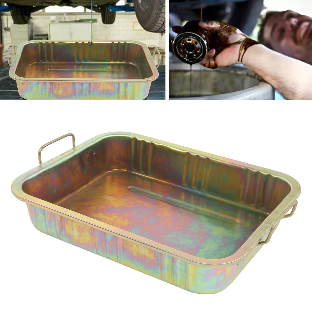 Galvanized Oil Drip Tray Pan Professional Metal Drain Container Auto Repair Tool for Vehicle