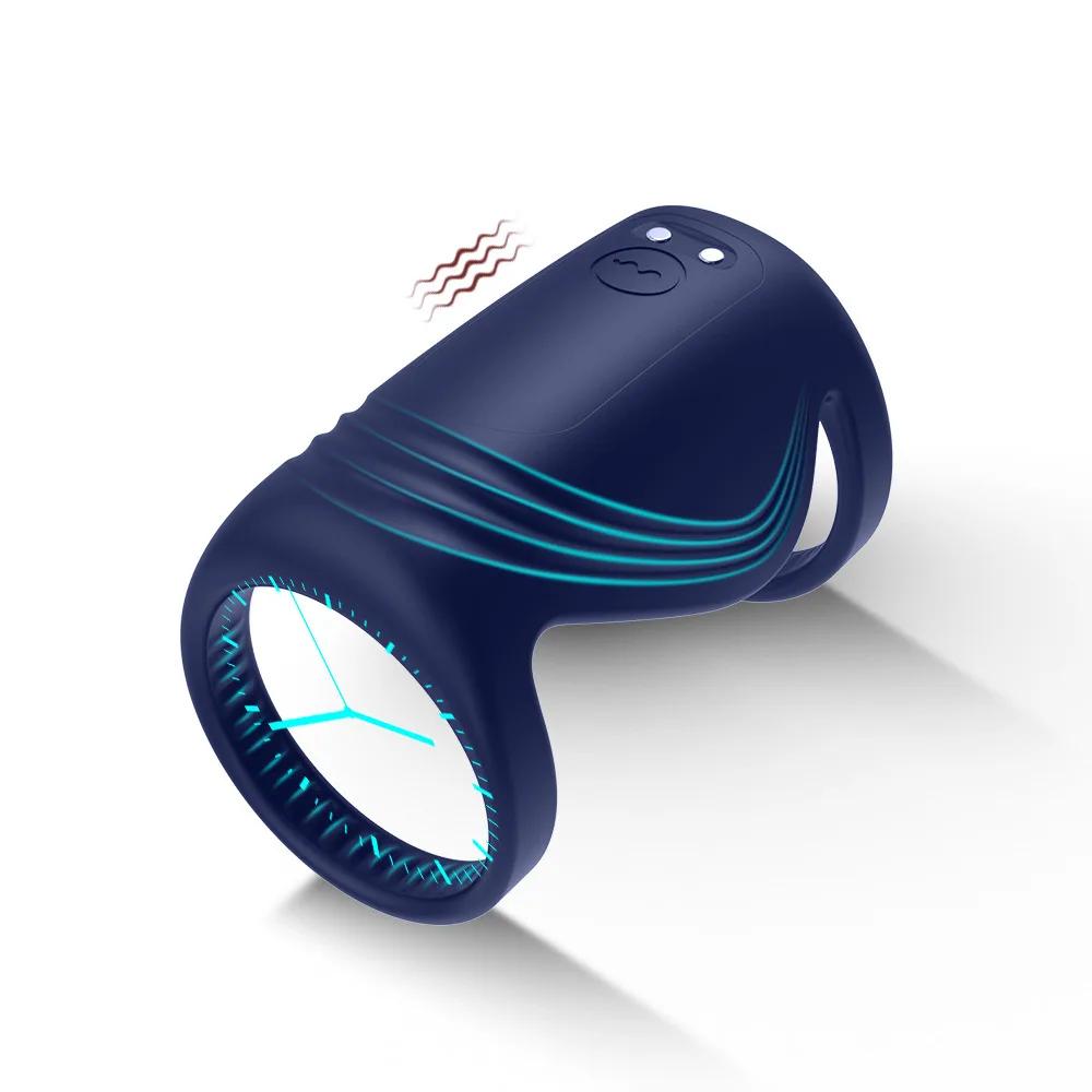 Wearable Sleeve for Penis Cock Ring Vibrator Sex Toys for Adults Vibrating Rings Penis Delay Trainer Stimulator Men Sexy Toys