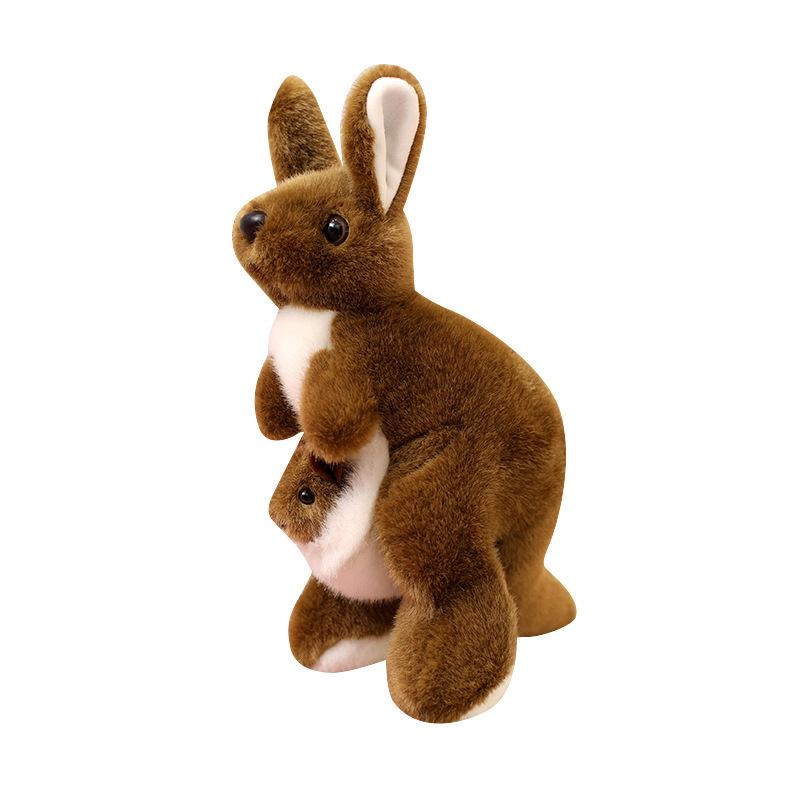 Cute Simulation Wallaby Doll Plush Toy Cute Mother and Son Kangaroo Doll Children's Company Soothing Doll