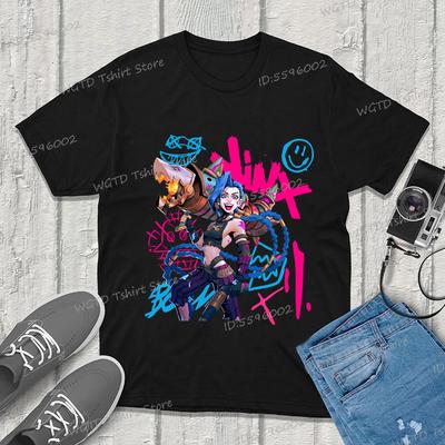 Arcane Jinx T Shirt Fashion Men/Women Funny Cute Anime T-Shirt Unisex High Quality Casual Cotton Tees Shirts