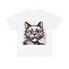 Vintage Style Cat Art T Shirt Unisex Heavy Cotton Tee Pet Lover Hipster NEW