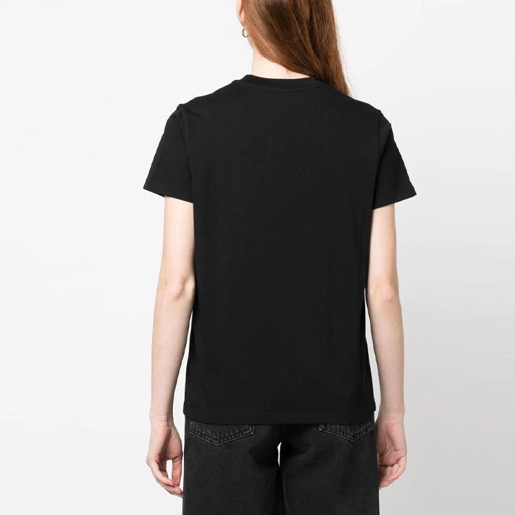 Moncler Logo Embroidered Crew Neck Pullover Short Sleeve T-Shirt SS23 Women T-Shirt Black I10938C00009829HP999