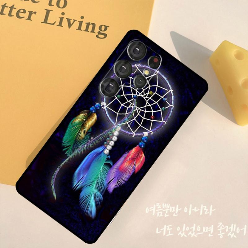 Retro Feather Dreamcatcher Phone Case For Samsung Galaxy S25 Ultra S9 S10 S20 S22 S21 S23 Plus S24 FE Back Cover Shell
