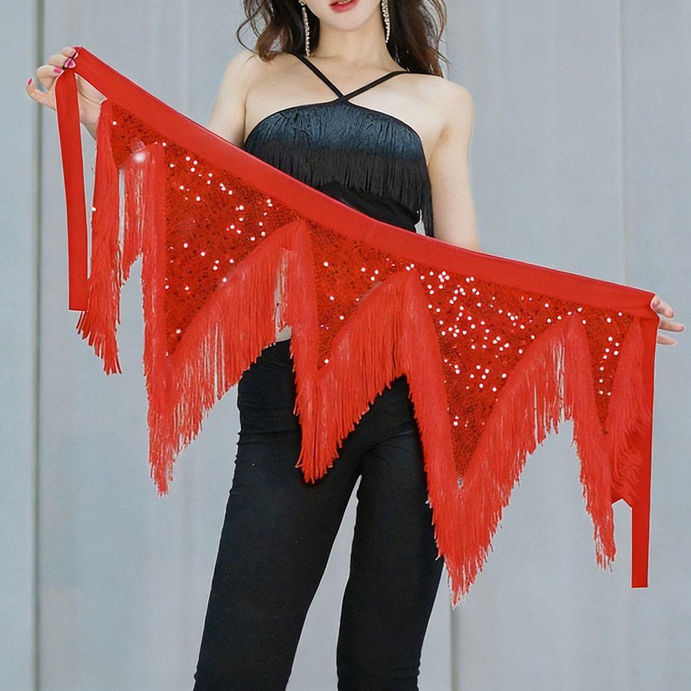 Sequins Belly Dance Hip Scarf Adjustable Waist Chain Fashion Triangular Hip Scarf Women