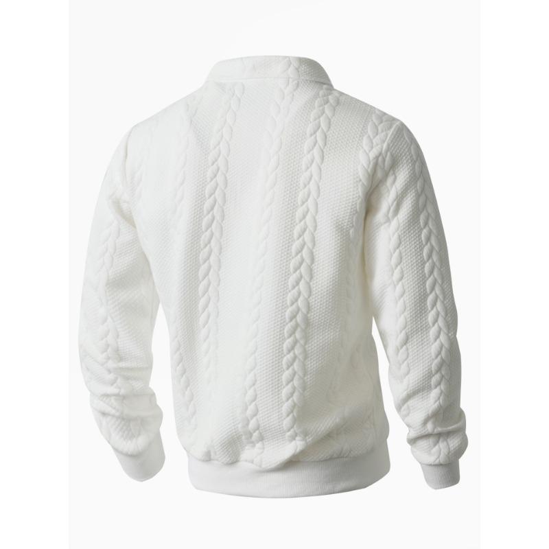 Spring and Autumn New Style Half-open Zipper Lapel Pullover Sweatshirt Casual Solid Color Men's Clothing