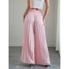 Fashion Loose Pleated Women's Long Pants Solid Color New Folded Elastic Waist Strap Loose Wide Leg Pants Casual Drawstring Trousers