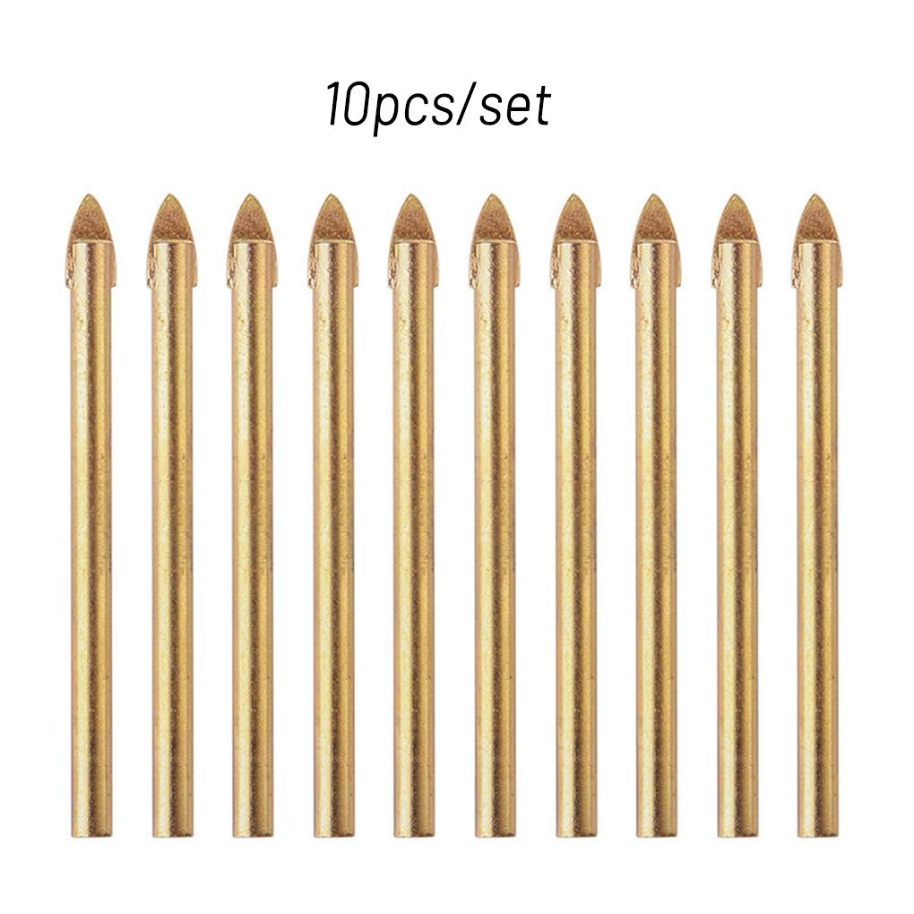 10 Pieces Glass Drill Bits Assortment Portable Ceramic Concrete Metal Hole Puncher Assorted Kit Power Tools Accessories