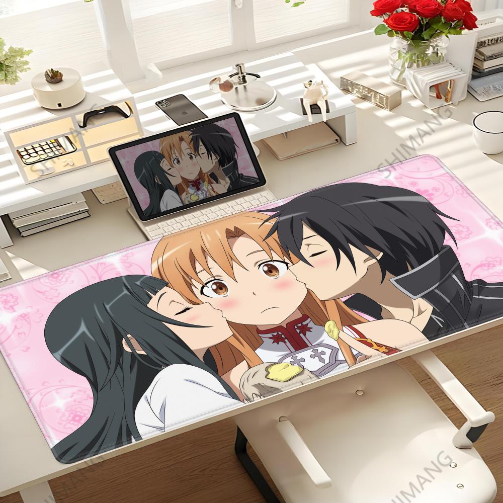 SSword Art Onlinee Mouse Pad Desk Mouse Pad Cute HD Desk Pad Extended Gaming Keyboard Mats Large xcm XXL Gamer Mousepad