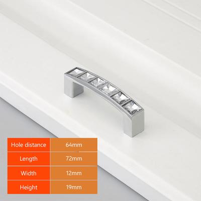 Ακρυλική λαβή αξεσουάρ Διαμαντένια πόρτα Ντουλάπα από κράμα ψευδαργύρου Τρύπα Ντουλάπα Έπιπλα Τραβήξτε Υλικό 64/96/128 mm Συρτάρι Πολυτελές πόμολο Μοντέρνο Κρύσταλλο