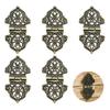 5Pcs Antique Decorative Hinges Bronze Engraving Design Box Hinges Jewelry Box Hardware DIY Box Metal Hinges for Wooden Cases