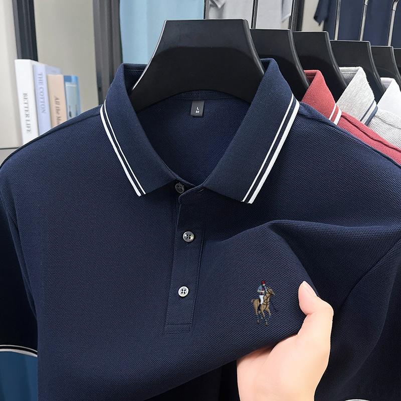 100% Pure Cotton High-end New Brand Paul Embroidery POLO Shirt Summer High-quality Men's Golf Business Casual T-shirt Short Top