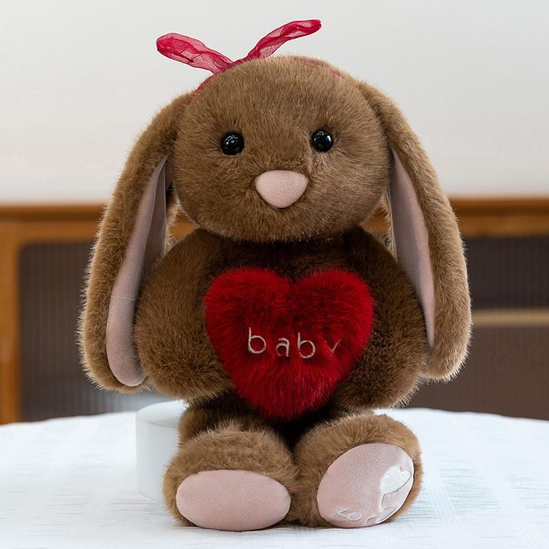 Cute Heart Hugging Cartoon Rabbit Plush Doll Children Toy For Kids Comfort And Decorative Space