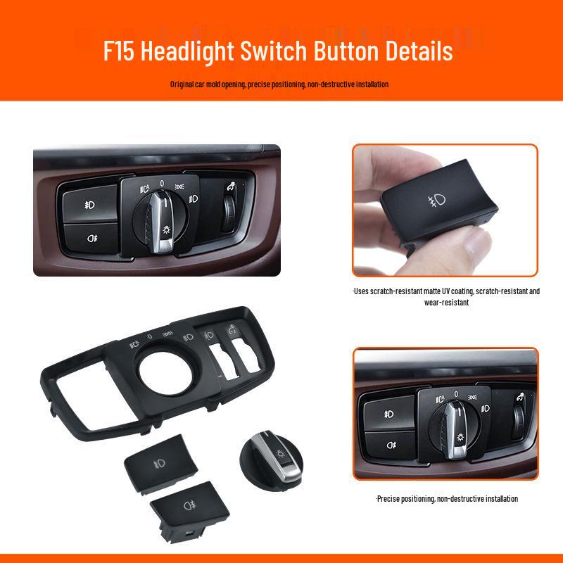 BMW X5/X6 Headlight Switch Button Cover Plate F15/F16 X5M Light Control Knob