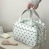 Mint Polka Dot Hanging Toiletry & Skincare Travel Bag - Large Capacity Organizer