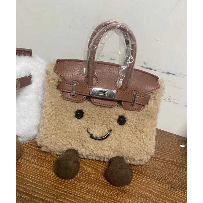 Mini Plush Shoulder Bag With Lock