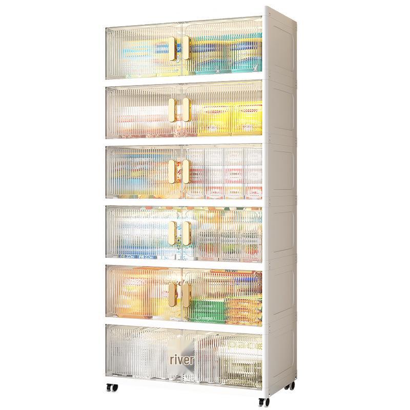 Transparenter Doppeltür-Aufbewahrungsschrank für Schuhe, Schlafzimmer, Wohnzimmer und Snacks