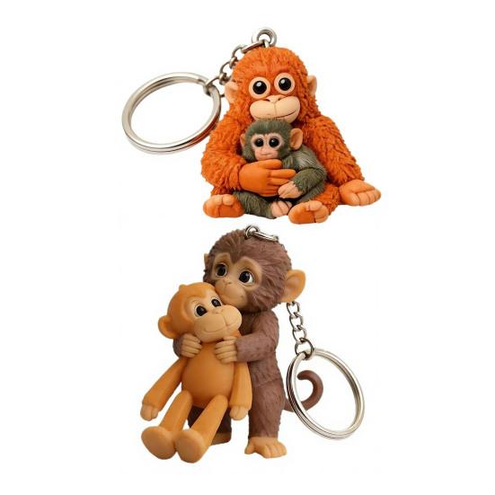 1/2Pcs Keychain Pendant Plush Monkey Charm Key Chain Keys Backpack Purse Car Bag Decoration Mini Accessory