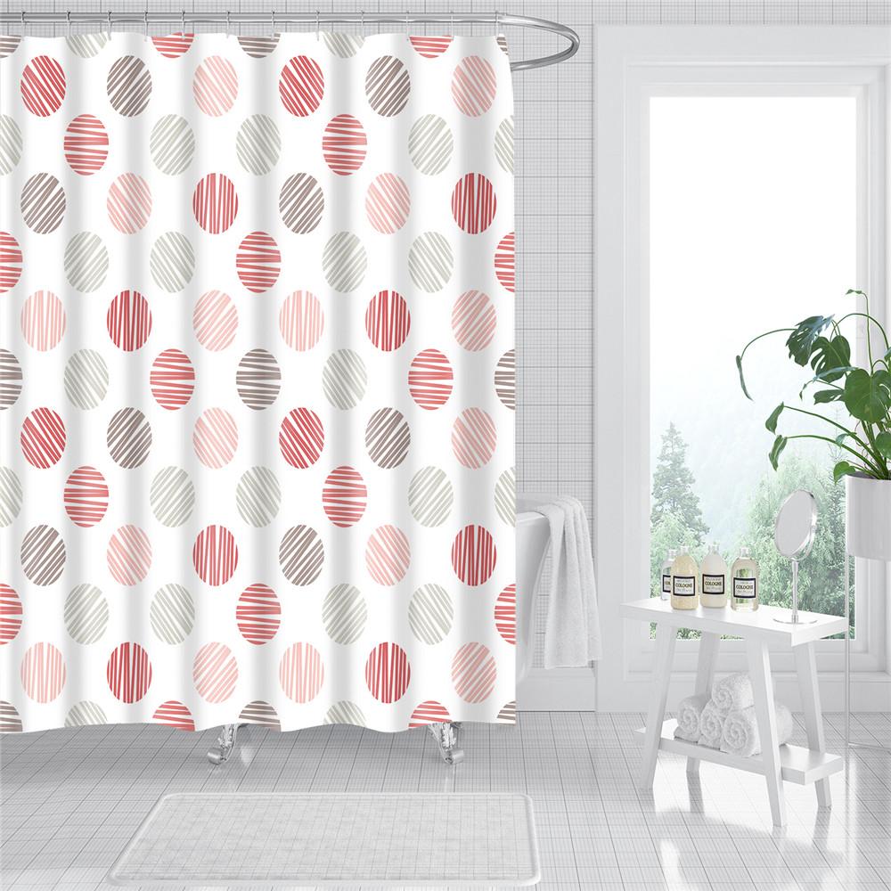 Plant Stripes Shower Curtain Bathroom Waterproof Polyester Shower Curtains for Bathroom Flower Print Bath Curtain with Hooks