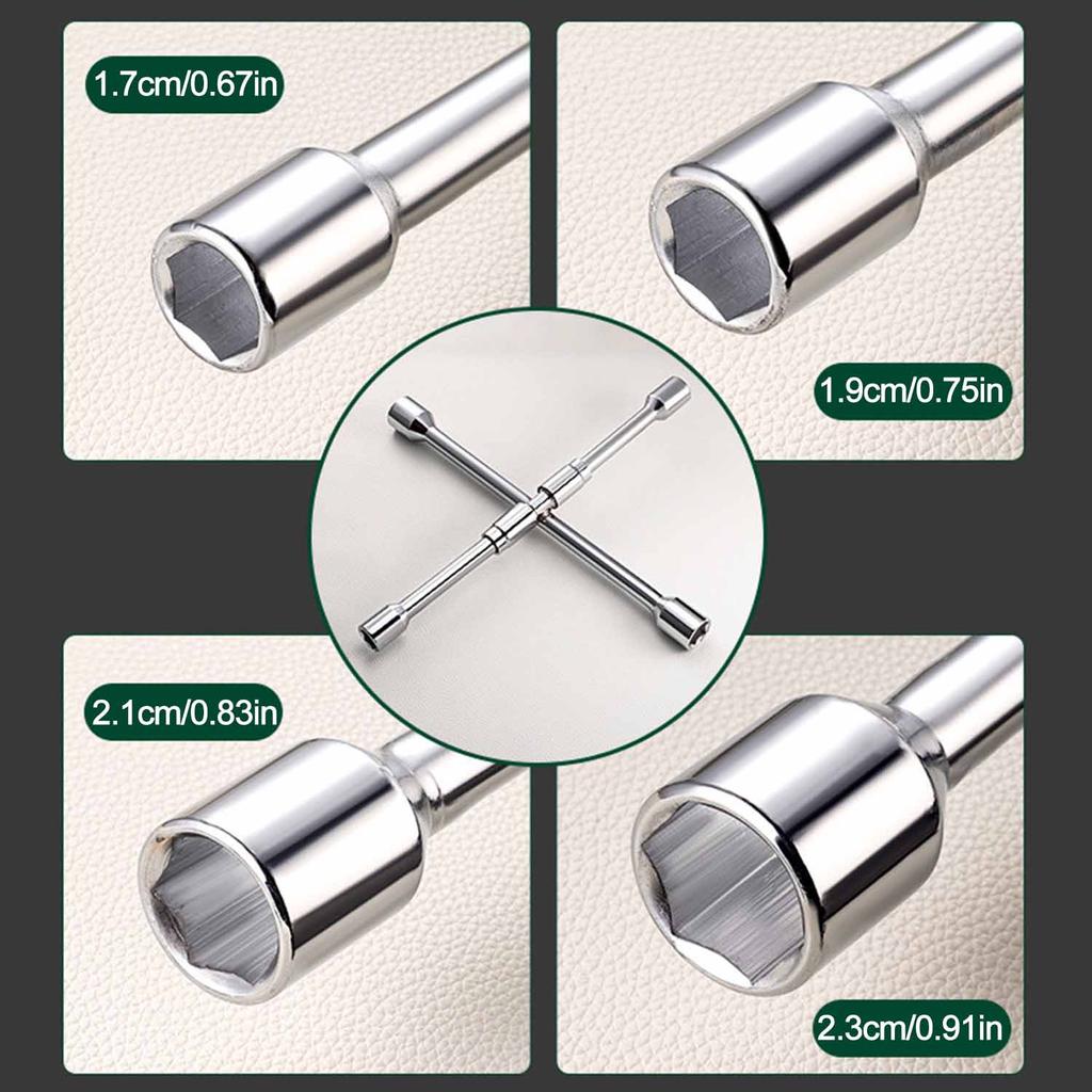 Car Repair Wheel Nut Socket Folding Cross Wrench Spanner Hand Tool Car Repair Tyre Remover Mounting 17 19 21 23mm Hex Socket