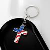 1/4ks Keep America Great Again Keychain Cross Goddess Shape Vzor americké vlajky Kovový přívěsek na klíče pro politické nadšence