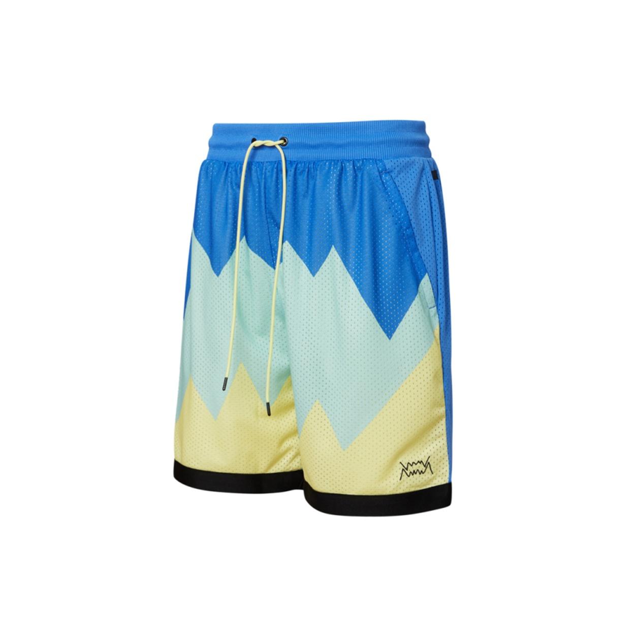 PUMA Scholarship Basketball Shorts Blu Green Yellow Men s 532098-01 S