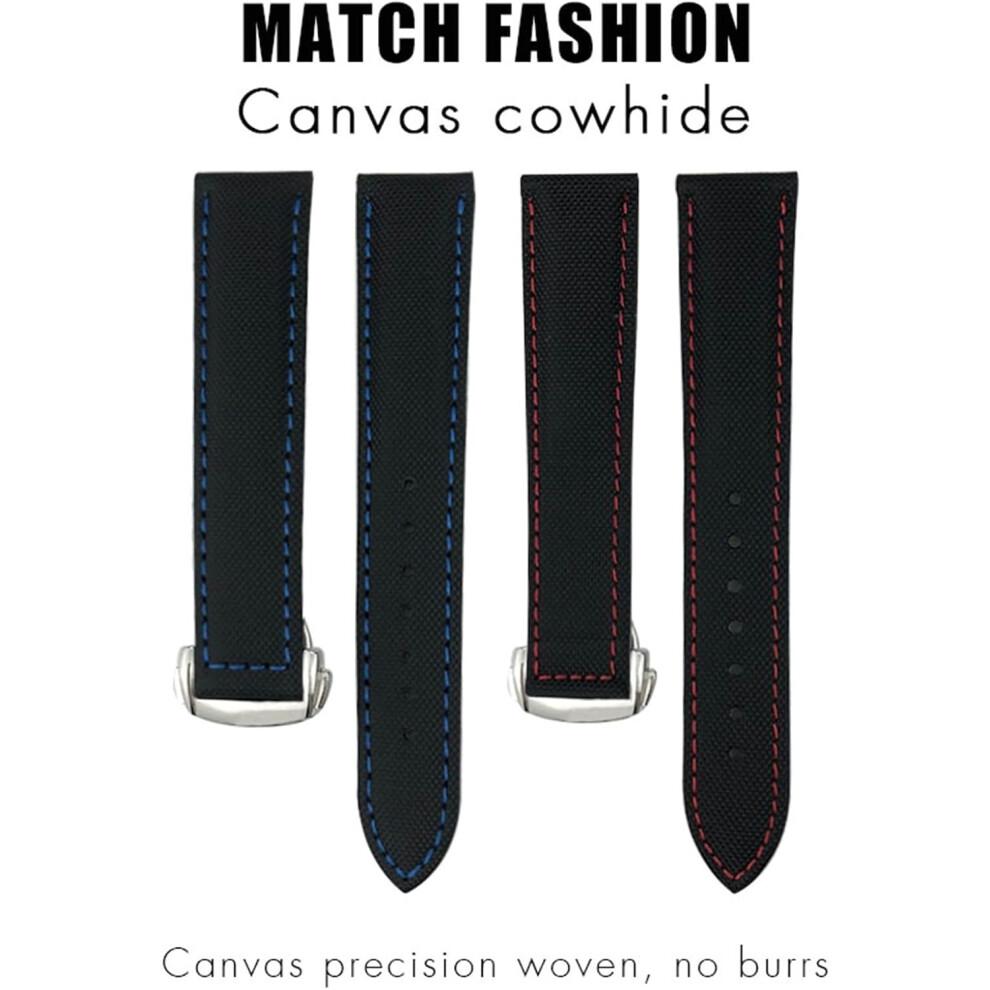 Nylon Canvas Watch Strap for Omega Seamaster Diver 300, Rolex, Seiko, 19mm, 20mm, 21mm, 22mm