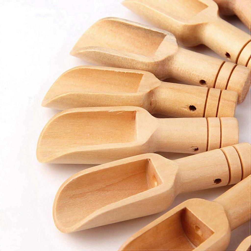 80 Pcs Mini Wooden Spoon, Mini Bath Salt Spoon, Wooden Candy Spoon, Washing Powder Spoon Spoon Set Baby Spoon