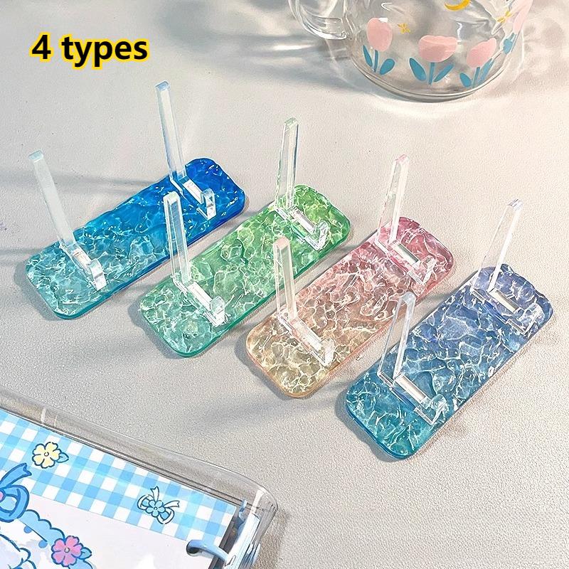 

Transparent Acrylic Display Standing Badge Base Display Rack Decoration Water Ripple Beautiful Picture Frames Holder 4 Colors